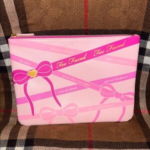 Too Faced Vibrant Pink Bow Cosmetic Case